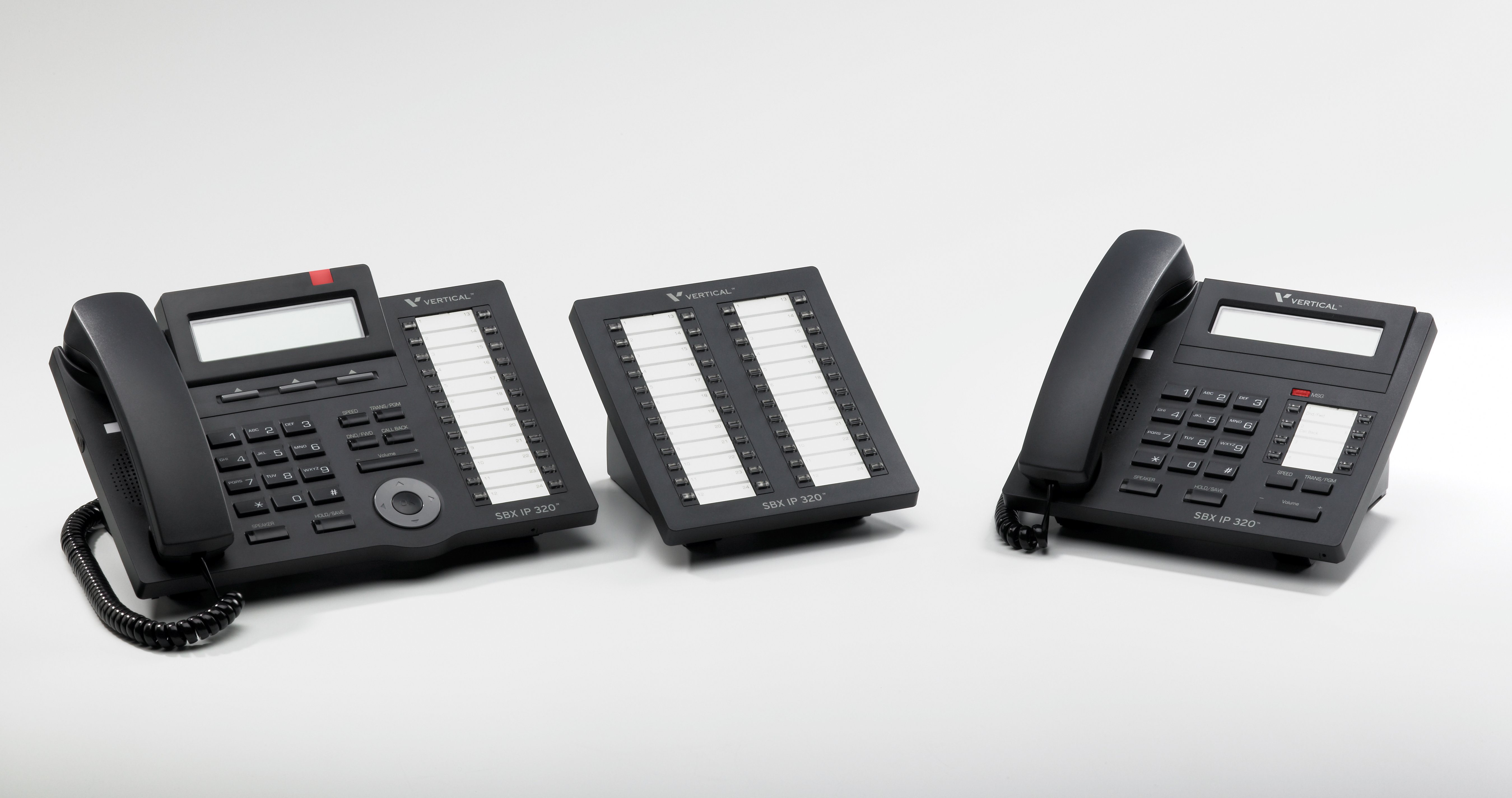 SBX Phone Family:  24 button set, console, and 8 button set